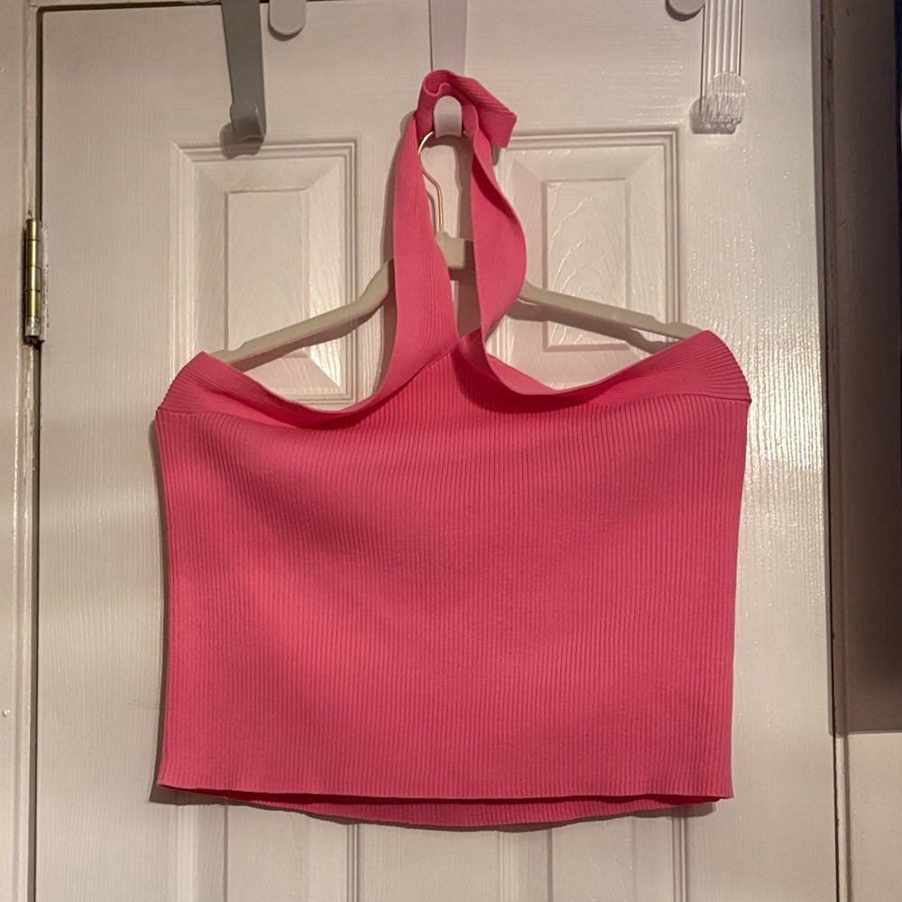 Blue Rain Pink Sleeveless Crop Tank Top